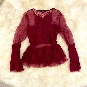 Maroon Lace Blouse